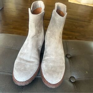 FRYE Gray Leather Ankle Boots